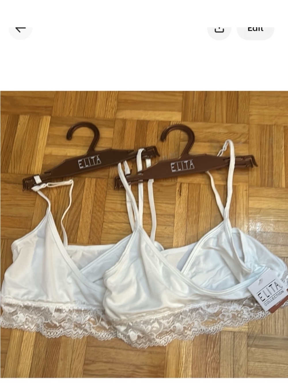 White Lace Trim Bralette - Women's Intimates
